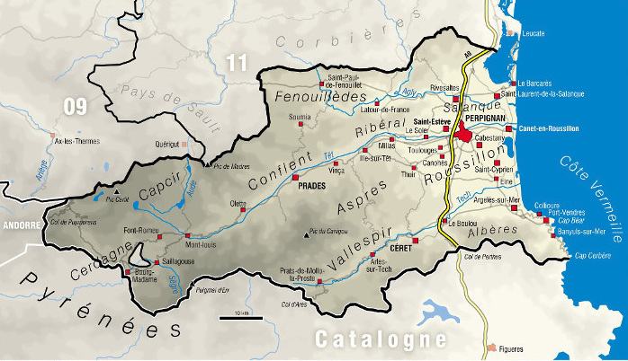 Carte des pyrénées orientales